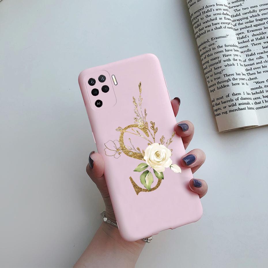 Чехлы для телефона для OPPO A94 F19 Pro Reno 5 Lite Силиконовый задний мягкий чехол Милые буквы Чехол Ударопрочный бампер для OPPO A94 5G Чехол