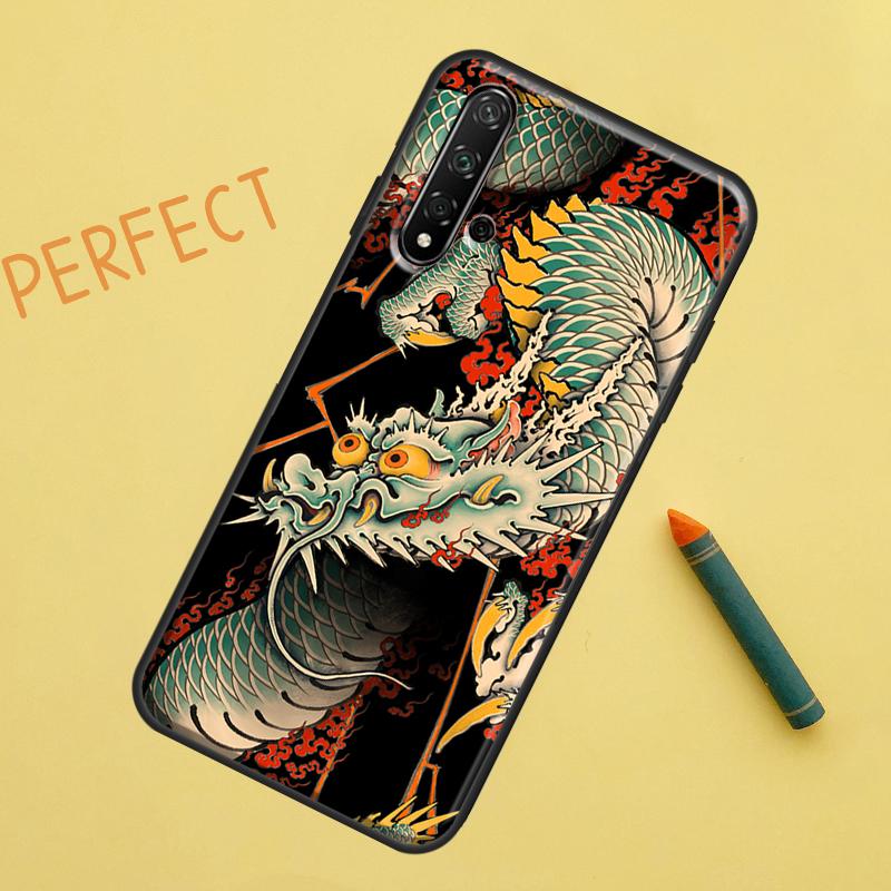 Чехол в китайском стиле с журавлем и драконом для Huawei Nova 5T 9 10 SE 7i 8i 11i 12i Y60 Y61 Y70 Y72 Y73 Y90 Y91 P20 P30 P40 Lite