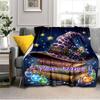 1PC Custom Name "Magic Spells Books" flannel blanket versatile,all-season throw suitable for the living room,bedroom,camping,travel,and gift