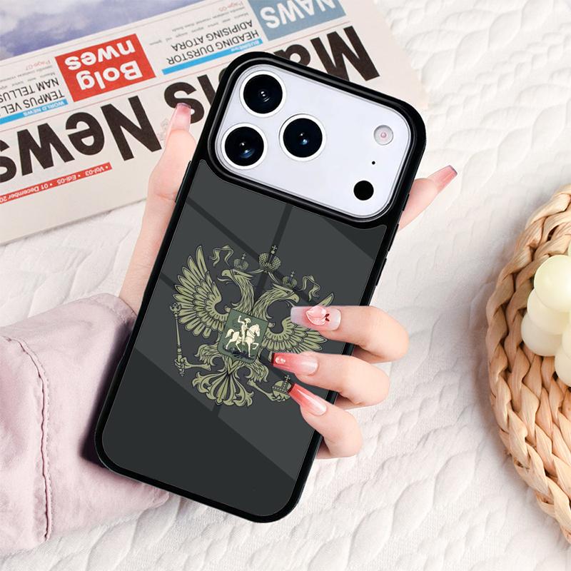 Россия Русские Флаги Герб Чехол для Телефона Для IPhone 17 16e 15 14 13 12 11 Pro Max Air Mini Мягкий Защитный Чехол