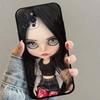 Dark Cute Girl Doll  Black Matte Phone Case For iphone 17 Air 16 15 14 13 12 11 Pro Max Plus Back Cover TPU Soft Case