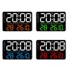 Large Digital Clock Wall Clock with Date Week and Temperature Display Bedroom Office Decors