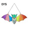 Halloween Hanging Glass Suncatcher Decoration Acrylic 2D Bat Ornament Gothic Car Rearview Mirror Decor for Home Window Wall Car