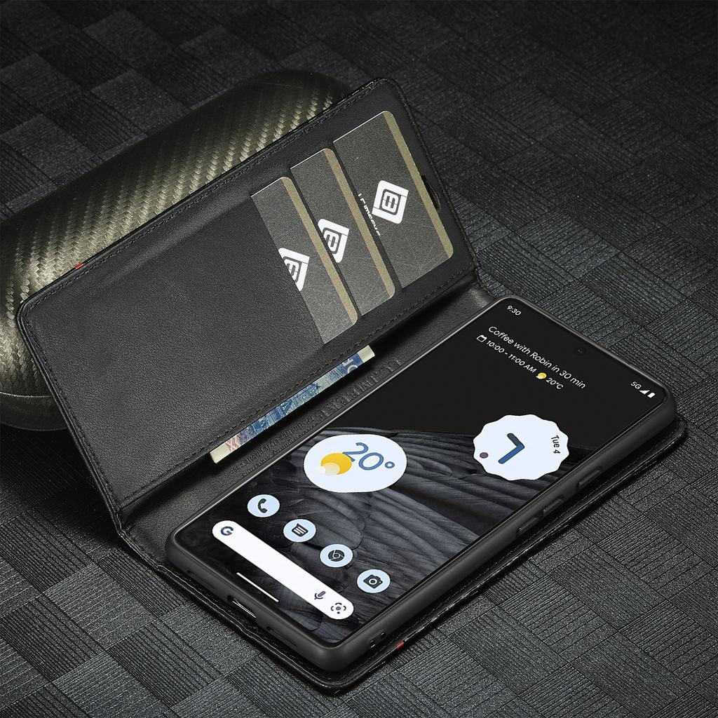 Кожаный чехол из углеродного волокна для Google Pixel 9 Pro 8 7 6 Pro 6A 6Pro 7Pro Pixel8 Pro 5G Деловой откидной чехол со слотом для карт, кошелек для телефона
