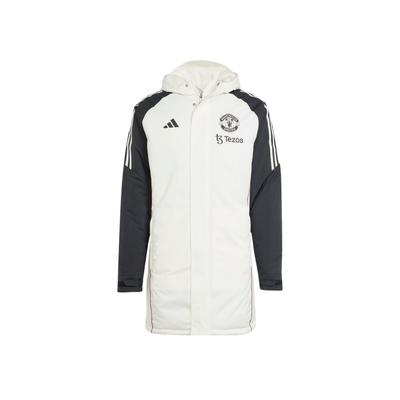 adidas Manchester United Sports Lifestyle Series Training Casual Windproof warm Hooded Cotton Jacket Unisex Jacket White JE3724