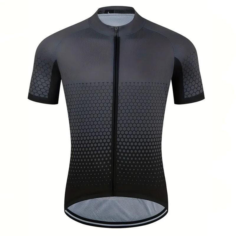 Men Women Cycling Jersey Short Sleeve Quick Dry Breathable Road Bike Top With Full Zipper