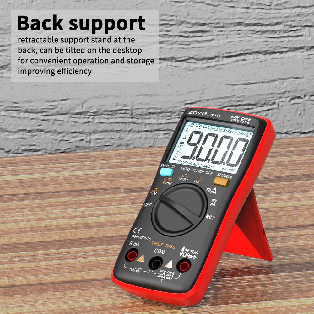 ZOYI ZT111 4-Digit High-Precision Auto-Ranging Digital Multimeter with Overload Protection for Appliance Repair-NCV