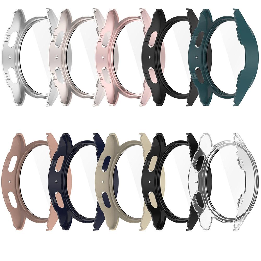 Защитный чехол 2 в 1 для ПК для Samsung Galaxy Watch7 44 мм 40 мм, чехол-накладка со стеклянной защитной пленкой для экрана, жесткий бампер-рамка + пленка