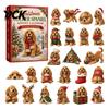 Holiday Countdown Toy Animal Advent Calendar 2026, 2D Christmas Box with Collectable Ornament Acrylic Dog Pendants, Festive Tree Hanging