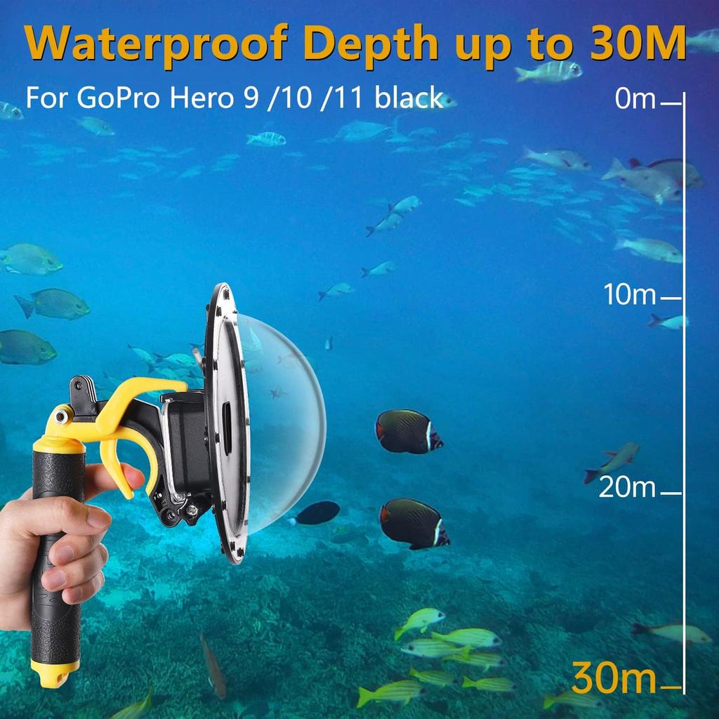 Купольный порт для GoPro, водонепроницаемый корпус, чехол для GoPro Hero 9 10 11, защитный купол для подводного плавания, аксессуары для объективов GoPro