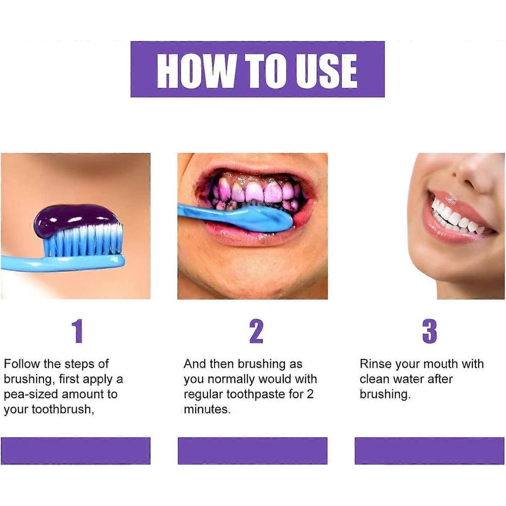 Purple Toothpaste Whitening Toothpaste Teeth Whitening Toothpaste Color Corrector Toothpaste Tooth Whitening Toothpaste Teeth Stain Remover Purple Tee