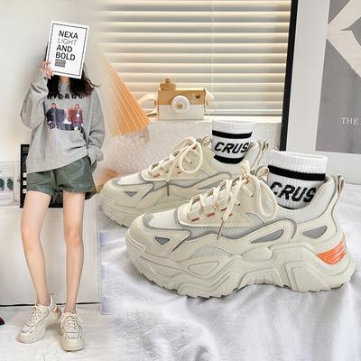 Женская обувь, новая весенняя обувь для папы, студенческая универсальная спортивная обувь на толстой подошве, трендовая повседневная обувь