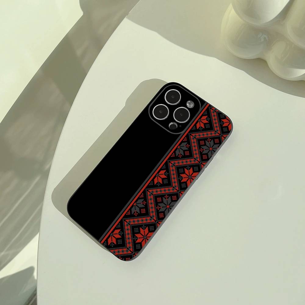 Чехол для телефона с узором палестинской кефии для iPhone 17,16,15,14,13,12,11 Pro Max, Легкий и практичный Мягкий черный чехол