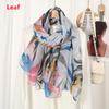 Printed Viscose Cotton Foulard Femme Scarf Floral Muslim Hijabs for Woman Long Thin Shawls and Wraps Travel Sunscreen Stoles