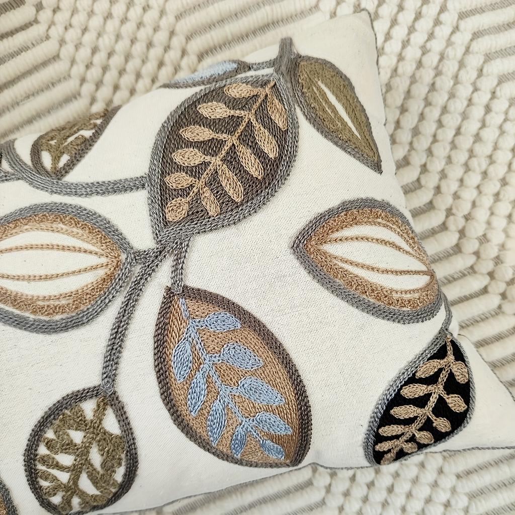 Boho Leaf Throw Pillow Cover Vintage Botanical Floral Decorative Cushion Case For Luxury Modern Home Decor Gift
