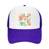 Groovy Rainbow Peace Bloom Typograph Mesh Baseball Cap Casual Hat Outdoor  For Womens Unisex FeUnisex