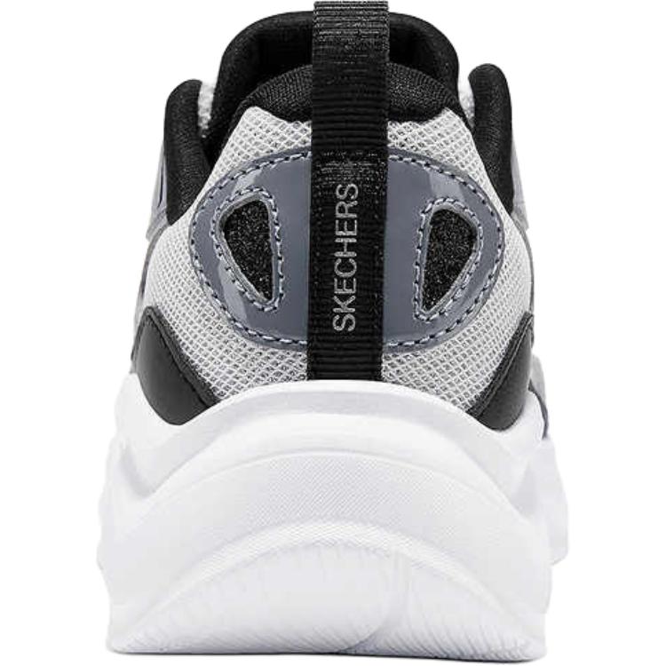 Skechers Детские дышащие удобные универсальные прочные низкие повседневные кроссовки с эффектом памяти Серебристый Белый Черный 319077L-WBK