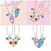 2Pcs Friendship Avocado Heart Pendant Chain Friendship Avocado Necklaces for Best Friends Cute Pendant Jewelry Gift
