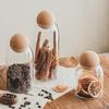 Стеклянная банка с пробковой крышкой для хранения кофе, сухофруктов и круп