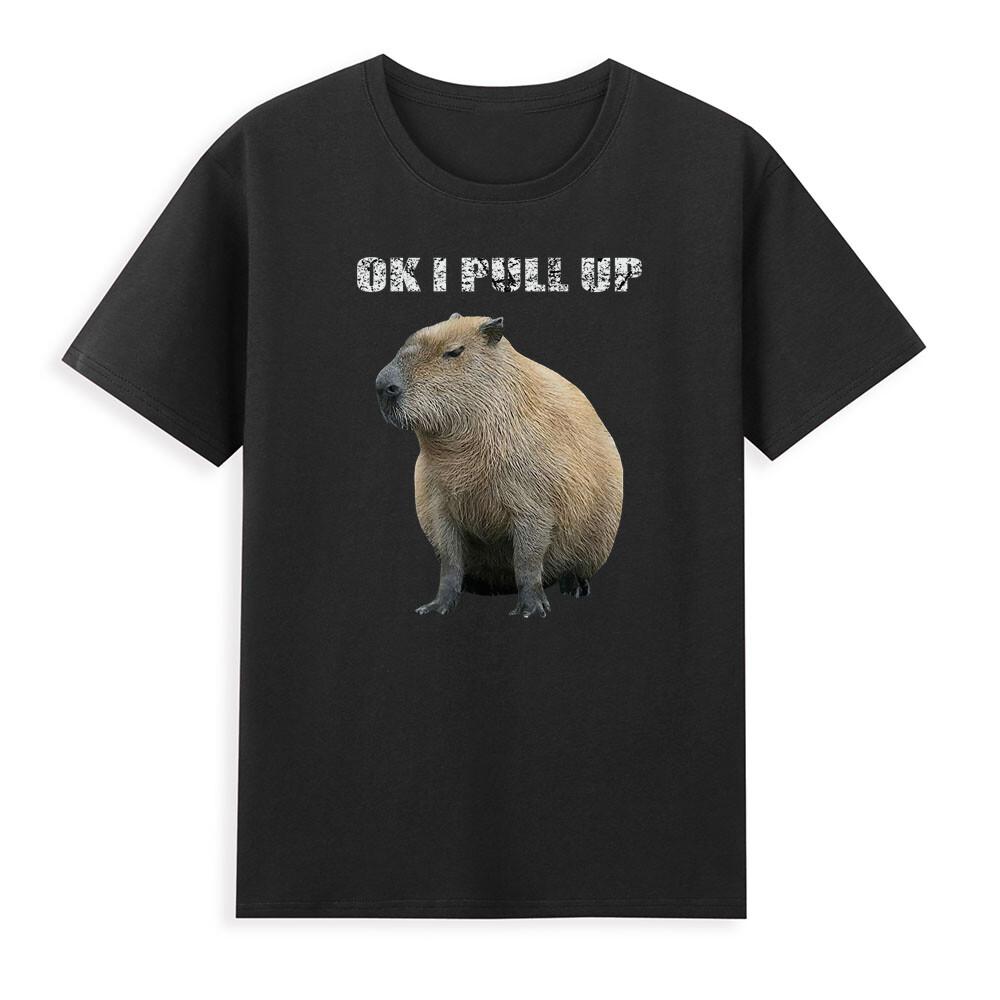 Capybara Ok I Pull Up Funny Capybara Animal Lover Unisexs Short Sleeve Tshirt Tee