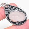 Rose Quartz Handmade 925 Sterling Silver Jewelry Pendant 1.93" B4b56
