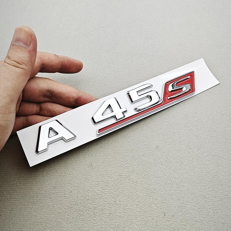 3D ABS Car Letters A45S A45 Logo Rear Trunk Badge Emblem Decals For Mercedes Benz AMG A45 A45S Car Sticker Auto Accessories GX2