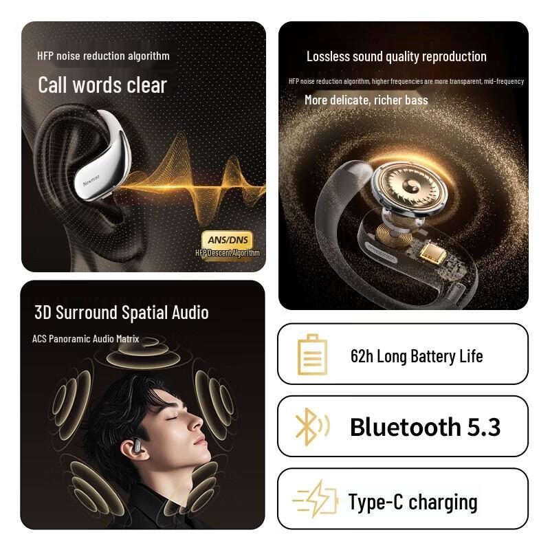 Bluetooth-наушники Newmine LY62 OWS с открытым акустическим оформлением