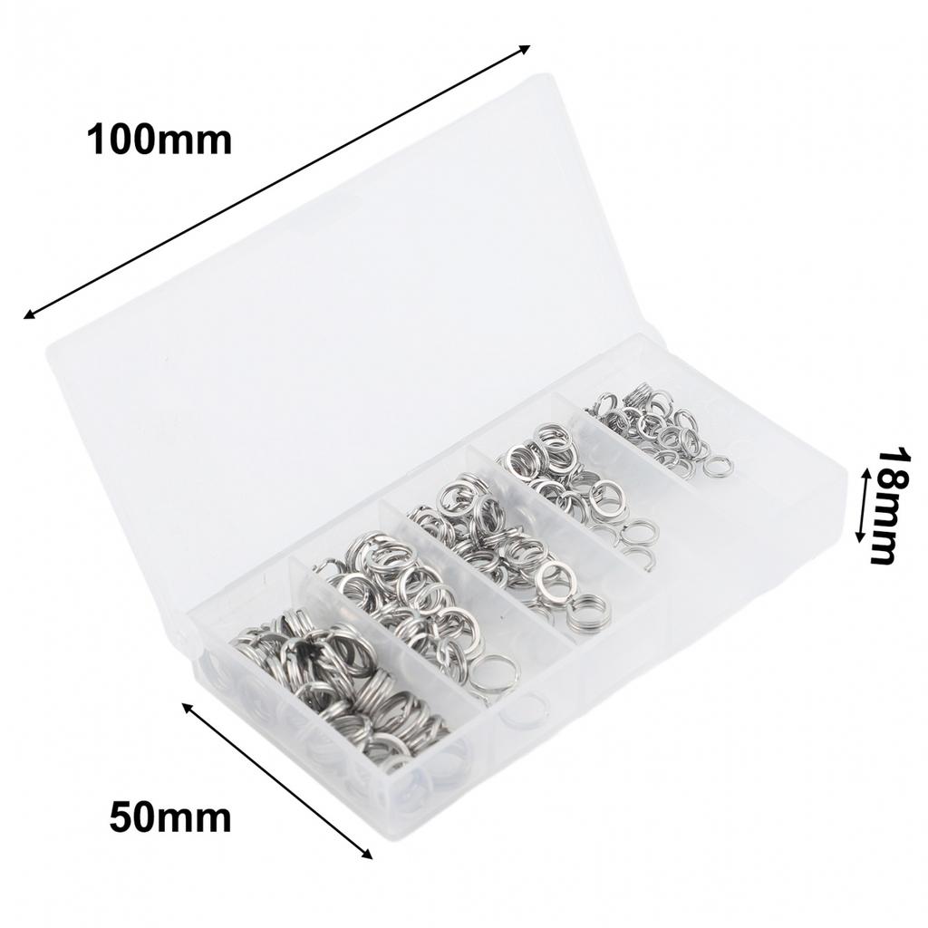 Разъемные кольца из нержавеющей стали для рыбалки на открытом воздухе с двойной петлей, серебряные приманки