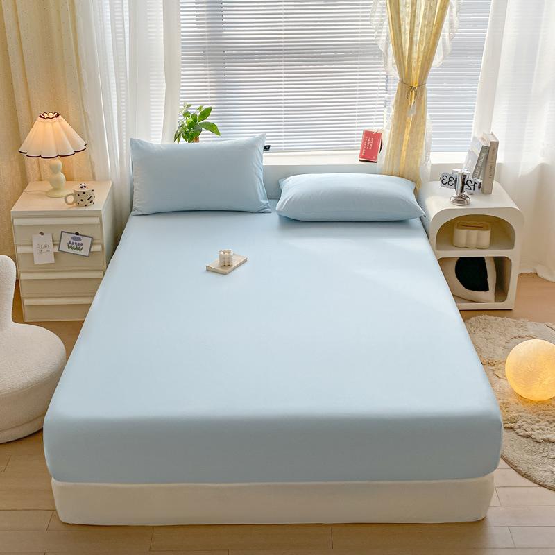 Pure Cotton Solid Color Single Product Fitted Sheet Bed Cover Dust Cover Bed Bag Protective Cover