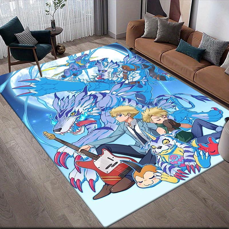 Digimon Friendship Theme Area Rug, Digimon Fan Cozy Carpet, Great Gift.chl
