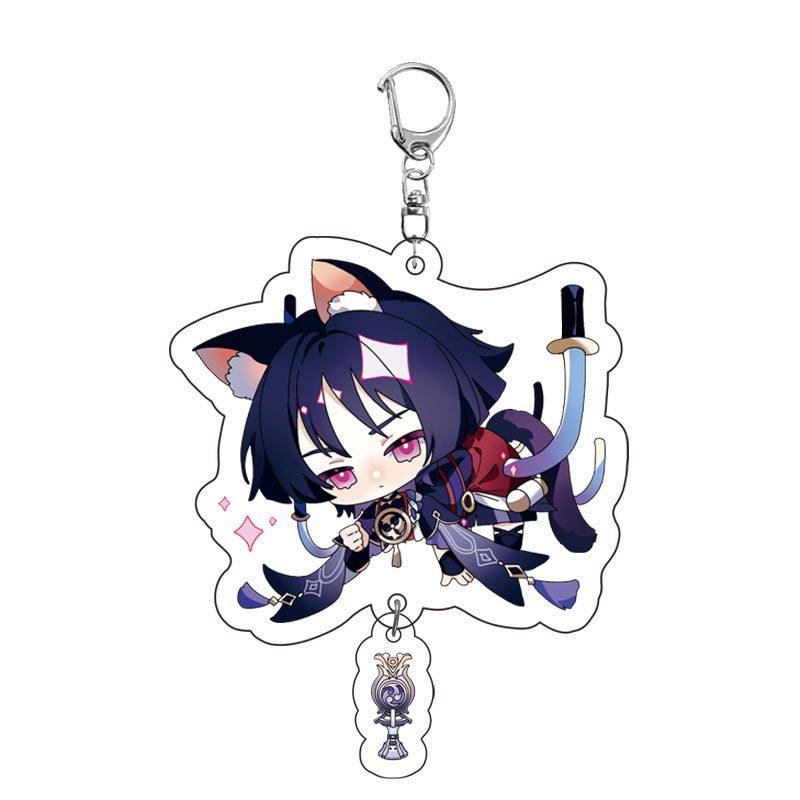 Game Keychains Acrylic Figure School Bag Keychian Holder Key Ring For Children Girl Men Accessories