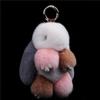 Rex Rabbit Fur Pompom Keychain - Cute Plush Rabbit Pendant and Bag Charm