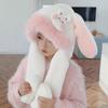 Yoqimli quyon quloqli bolalar shlyapasi va sharf to'plami - Plush, iliq va qizlar uchun harakatlanuvchi quloqlar.