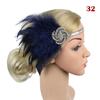 Women Beaded Flapper Hair Accessories Rhinestone Sequin Performance Headwear Elastic Indian Vintage Masquerade Feather Headband
