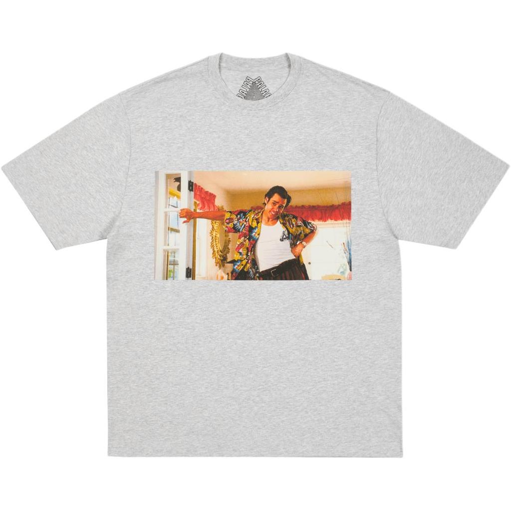 Palace Футболка Pal-Ace серая меланжевая унисекс-топы P28TS172