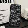 Черный чехол для телефона с кружевным узором для iPhone 17 16 15 16e 14 13 12 11 Pro Max Plus Защитный чехол