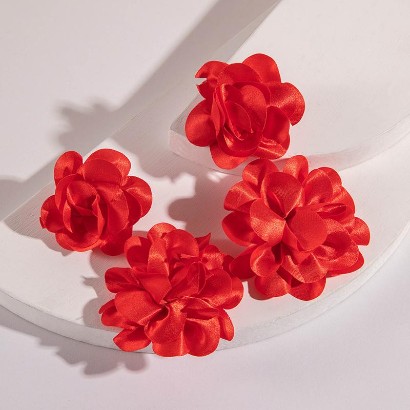 2 шт. европейские модные полихромные имитационные 3D-цветочные висячие серьги-гвоздики для женщин и девочек, свежие большие цветочные праздничные украшения для вечеринок