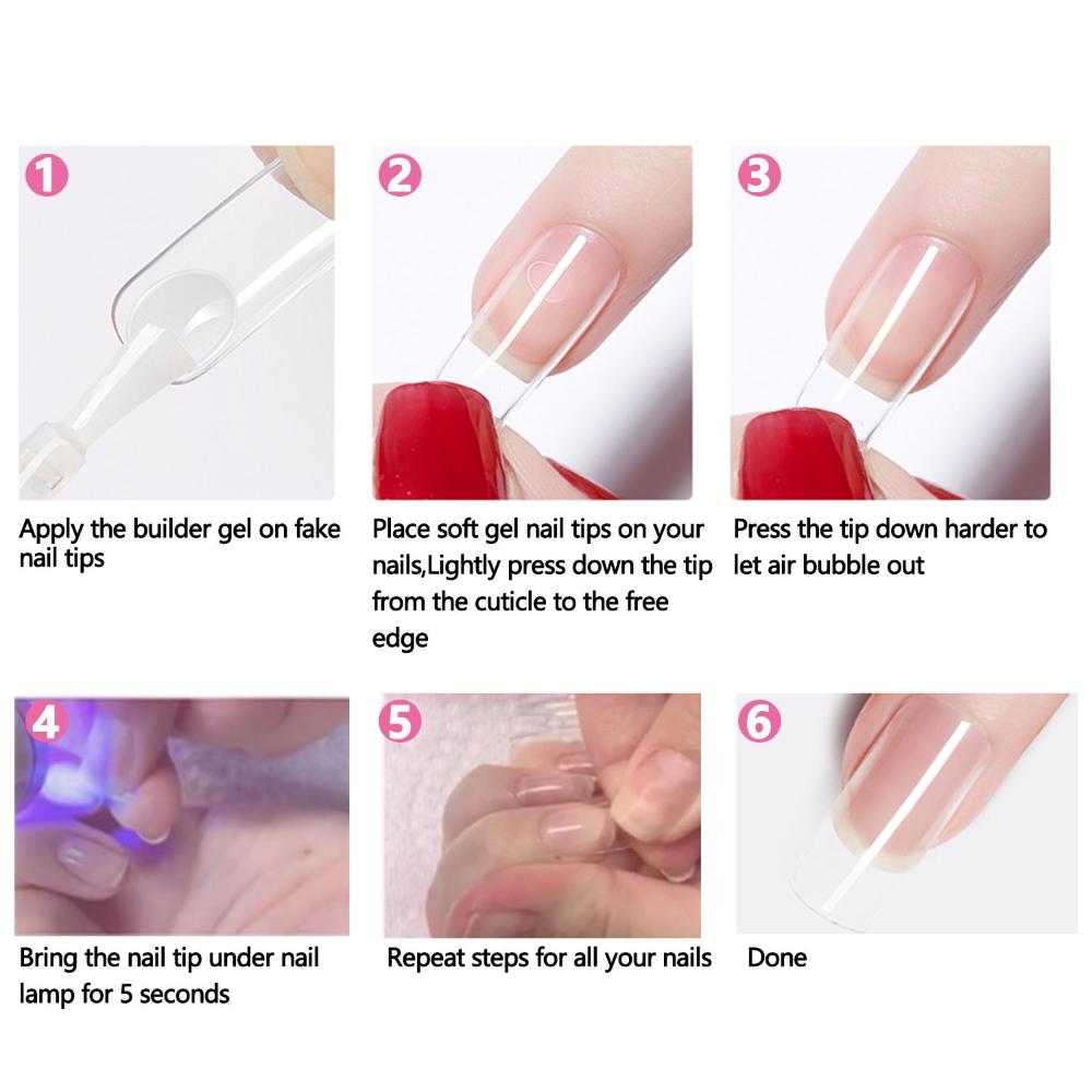 Shape Soft Gel Full Cover Nail Tips Gel Nail Tips Soft Gel Nail Extension