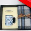 SIYUTANG Elegant Teacup & Lambswool Scarf Gift Set