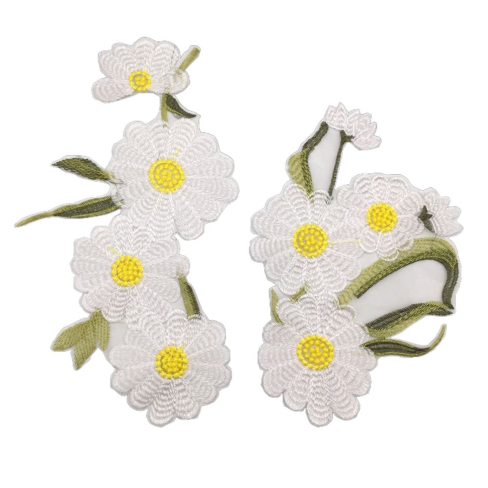 Daisy Clothing Applique Elegant Clothes Patches Flower Embroidered Patches  Sewing