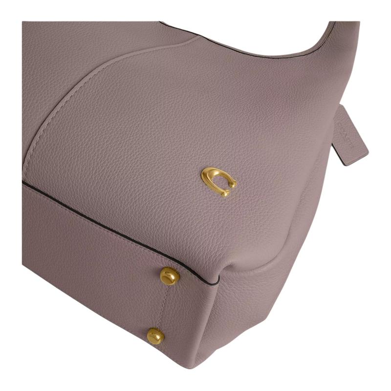 COACH Lana 34 Protective foot base Snap-button closure Internal zip compartment Polished pebbled leather Shoulder bag Large Women's Ash