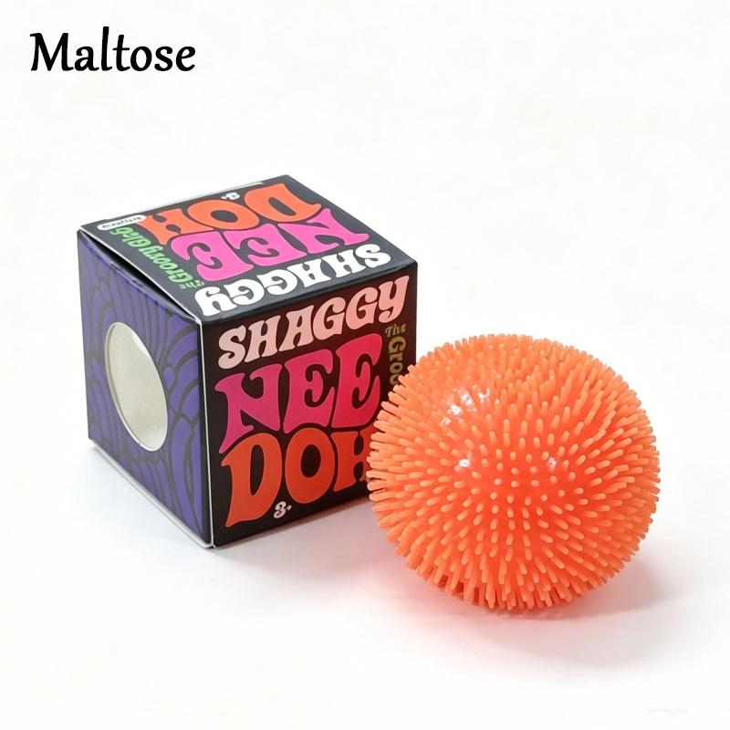 Needoh Maltose Fuzzy Spiky Fuzz Ball Complete Set Soft Squishy Rebound Portable Stress Anxiety Relief Toy Hand Squeeze Play With