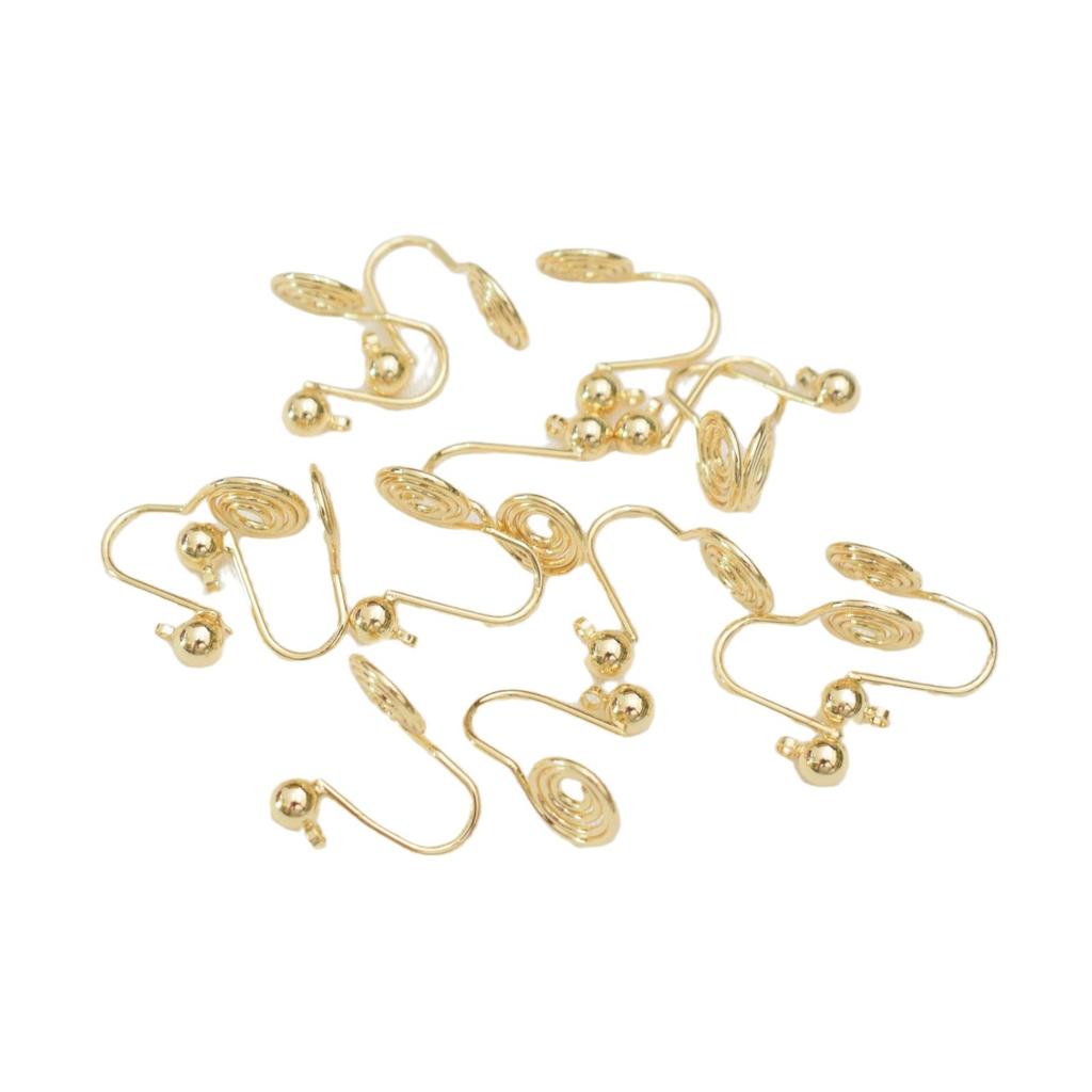 10pcs Color Retention 18K Gold Mosquito Coil Disc Ear Clip Converter Diy Handmade Jewelry Accessories Painless Change Ear Clips