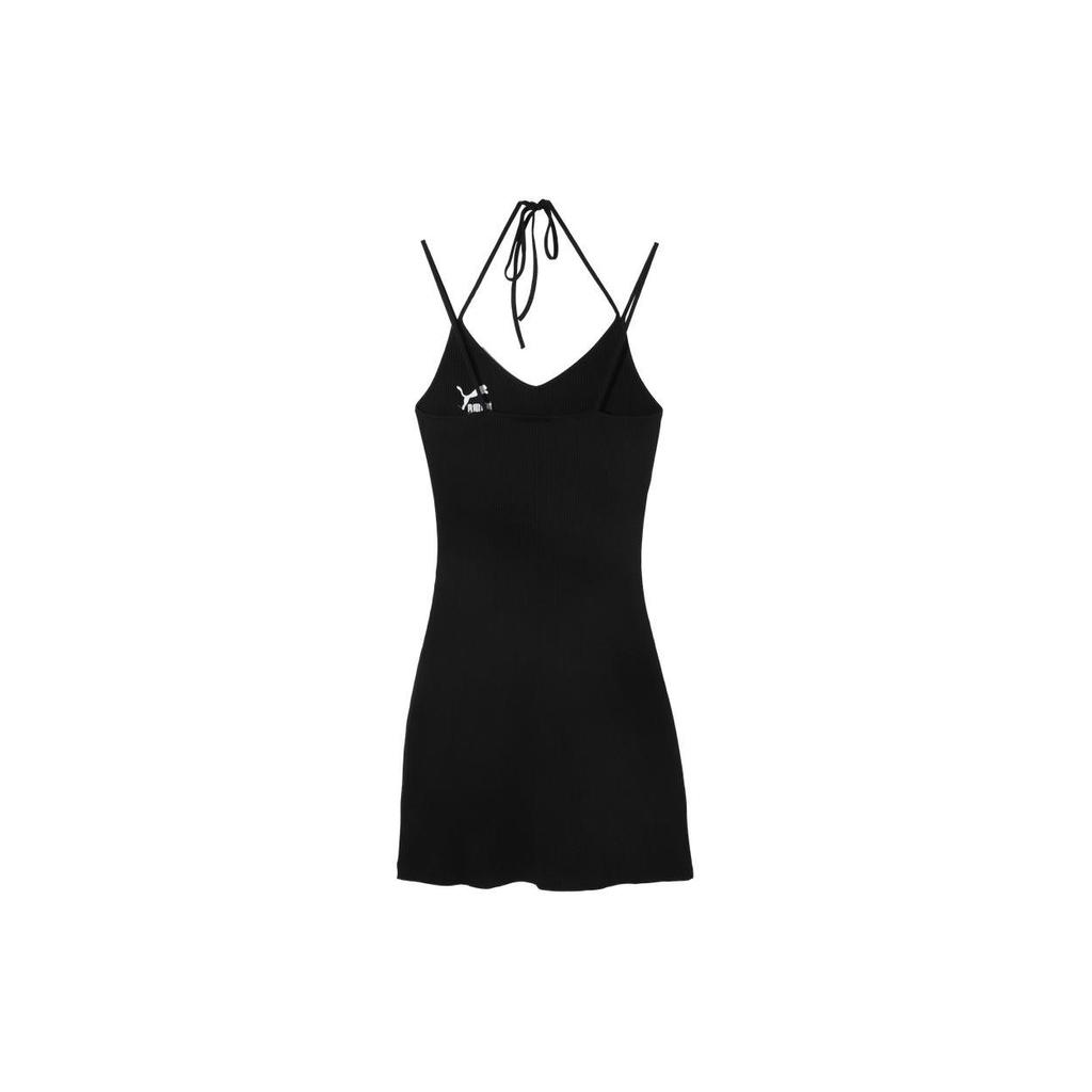 Puma Ribbed V-Neck Sleeveless Dress Women Dress Black 630530-01