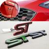 3D Metal Red ST Front Grille Sticker Car Head Grill Emblem Badge Chrome Sticker For FORD FIESTA FOCUS MONDEO Auto Car Styling