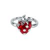 Niche Premium Stack‑Wear Open Ring Vibrant Sweet Girly Fruit Enamel Drop‑Glaze Strawberry Zircon Adjustable Fashion Jewelry