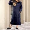 Women's Casual Solid Color Long Sleeve Hoodie Long Dress