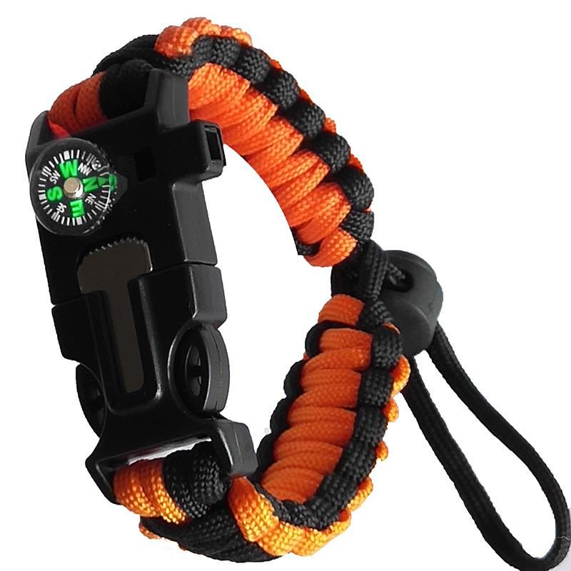 Многофункциональный браслет из паракорда для выживания 5-в-1 с компасом для путешествий на открытом воздухе и альпинизма