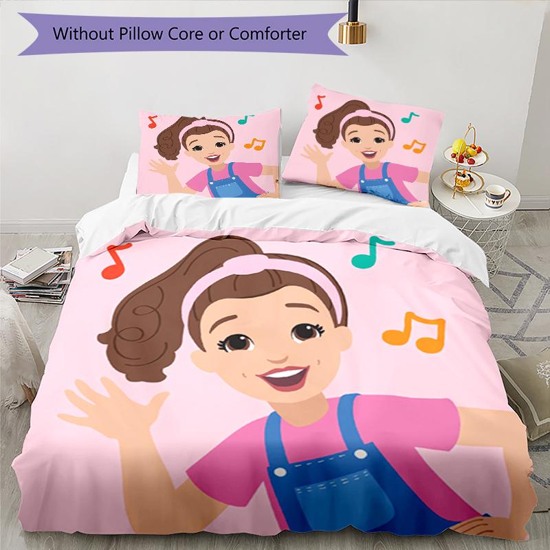 3pcs Ms. Rachel Educational Adventures pattern bedding set duvet cover set includes duvet cover &pillowcases, perfect all season bedroom decoration &