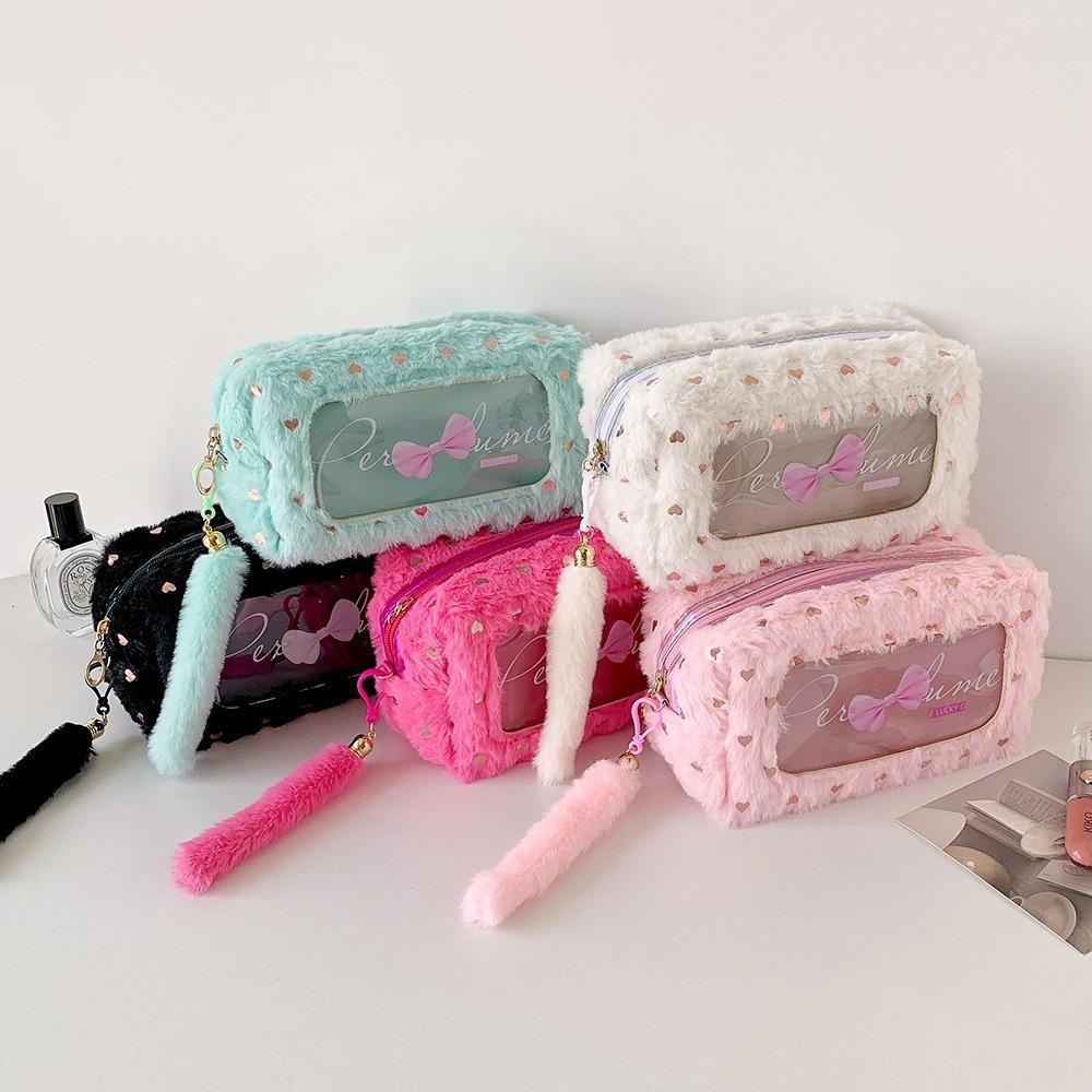 Bow Pencil Case Multifunctional Stationary Storage Bag Portable Makeup Pouch